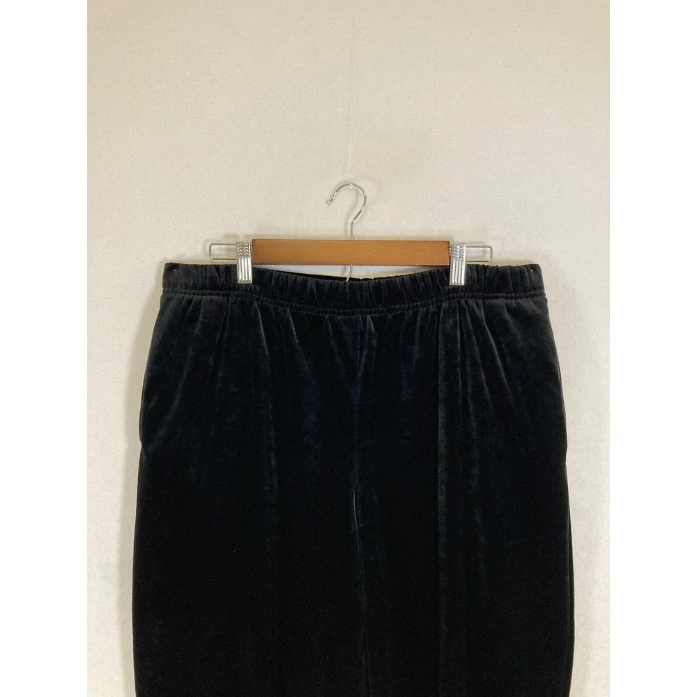 Vintage Jaclyn Smith Sport Womens Large‎ Black Velour High Waist Tapered Pants